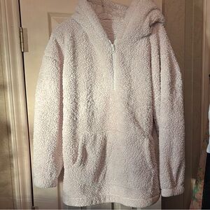 Teddy bear Sherpa quarter zip hoodie GUC